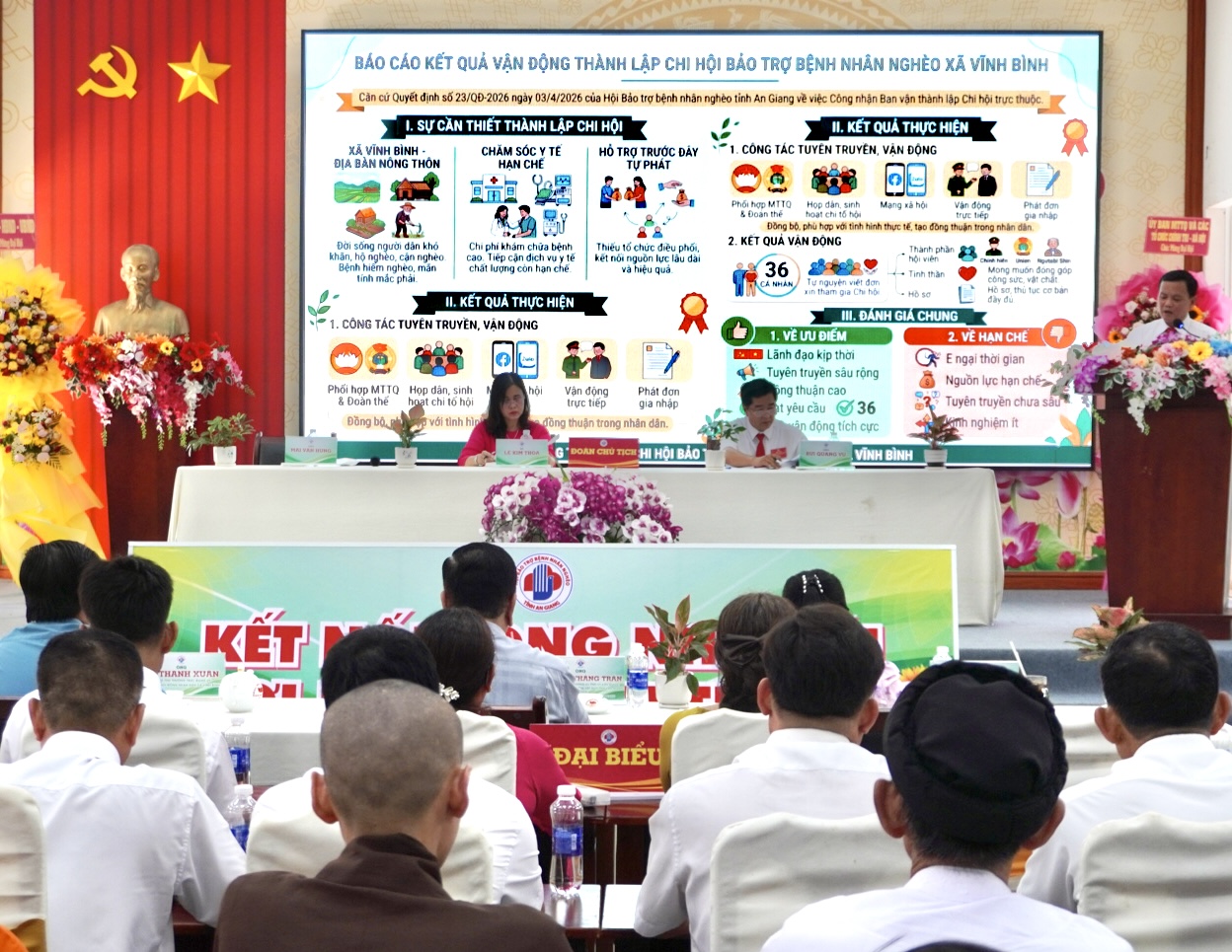 Đại hội đại biểu Hội Chữ thập đỏ xã Vĩnh Bình lần thứ I, nhiệm kỳ 2026 - 2031 thành công tốt đẹp
